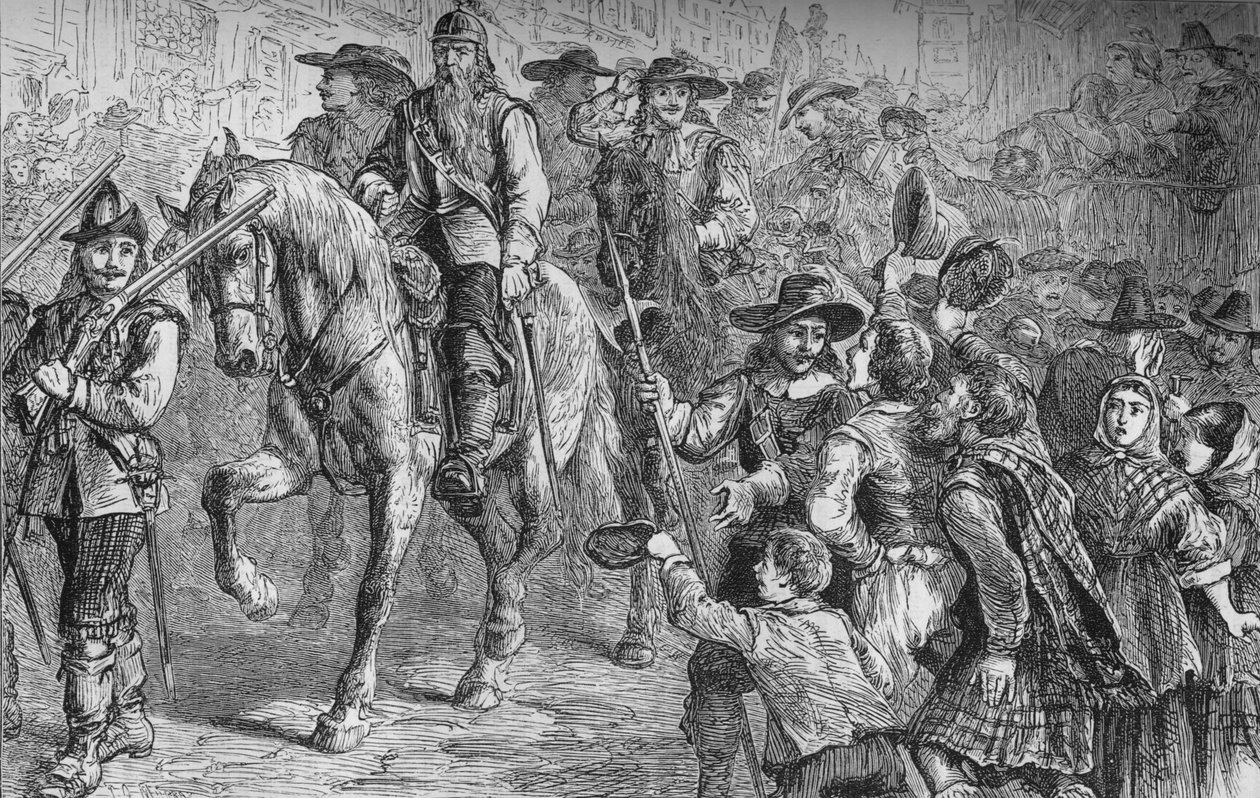 Generaal Dalzell betreedt Edinburgh, juli 1666, ca. 1880 door Unbekannt