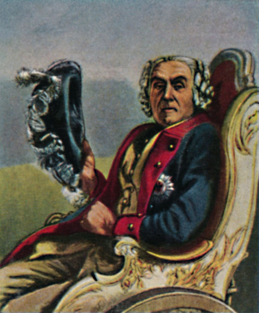 Generaal Fouqué 1698-1774. - Schilderij van Menzel, 1934 door Unbekannt