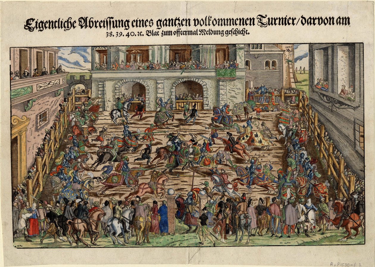 Duits riddertoernooi, ca. 1530 door Unbekannt
