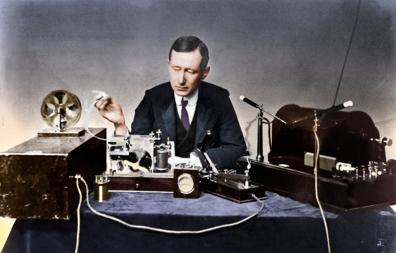 Guglielmo Marconi 1874-1937, Italiaanse natuurkundige en radiopionier door Unbekannt