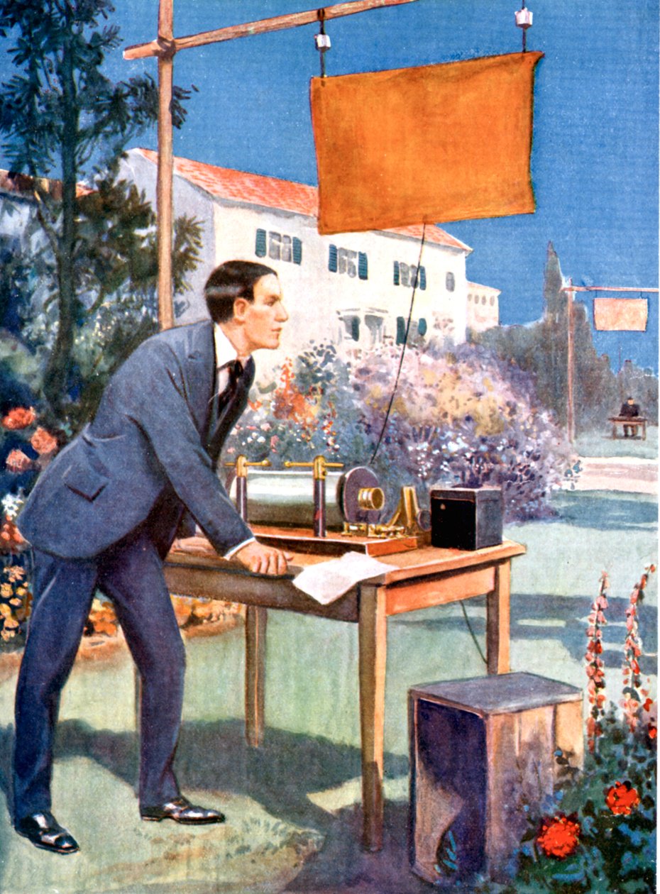 Guglielmo Marconi 1874-1937, Italiaanse natuurkundige en radiopionier door Unbekannt
