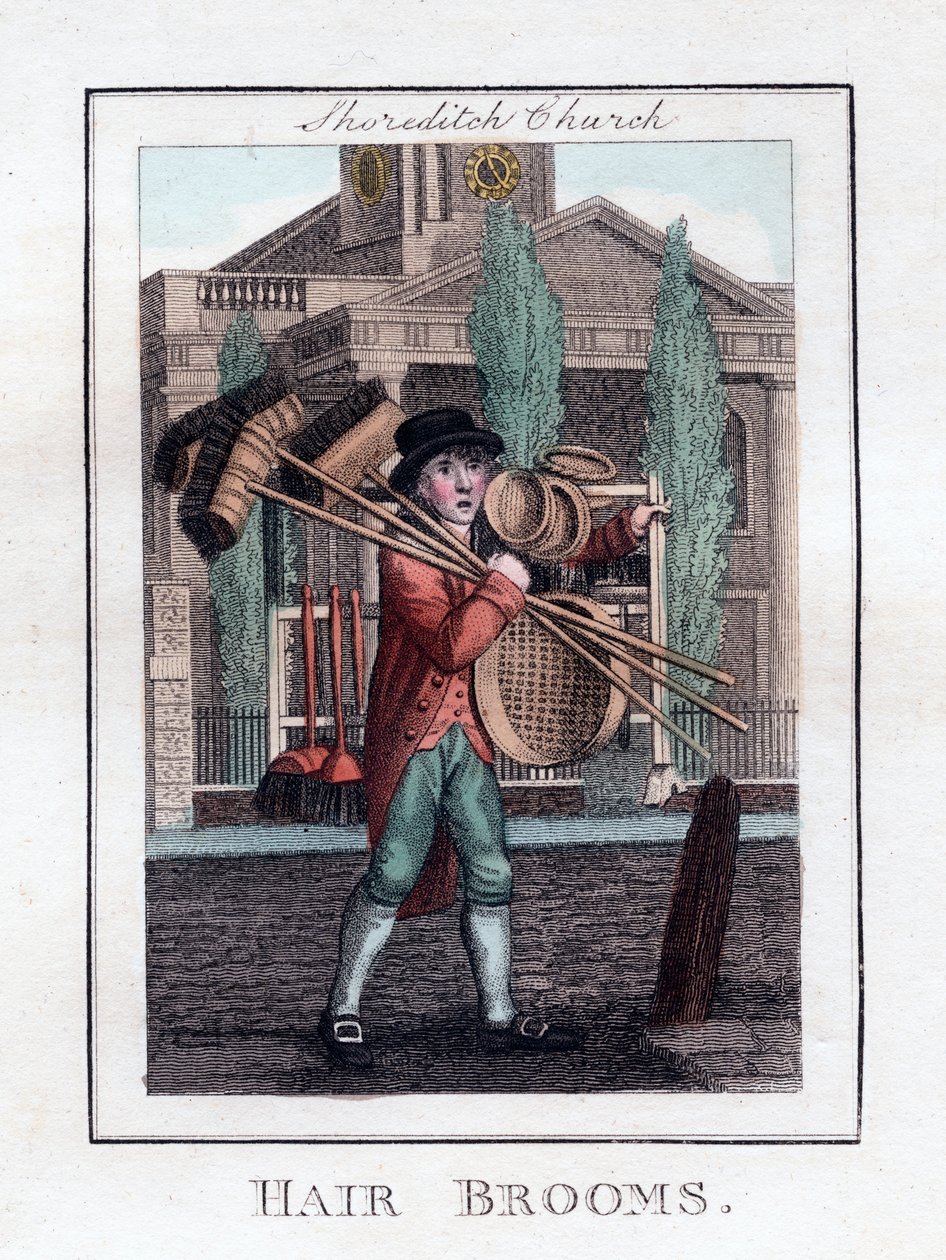 Haarbezems, Shoreditch Kerk, Londen, 1805 door Unbekannt
