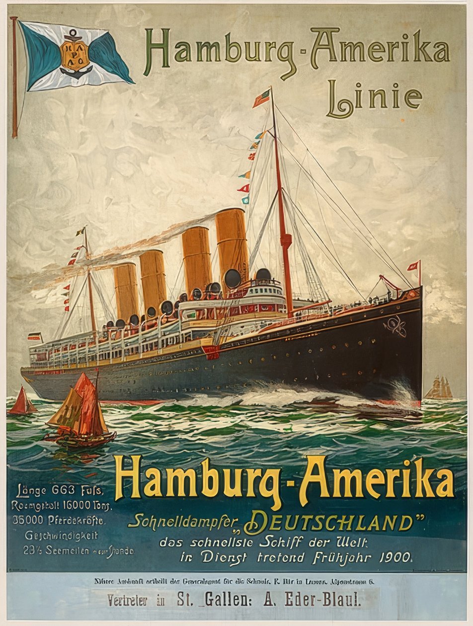 Hamburg-Amerika Linie. Duitsland, Hamburg, 1899 door Unbekannt