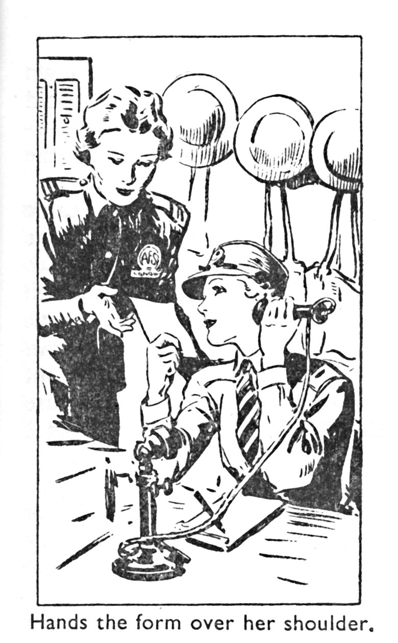 Handen de vorm over haar schouder, 1940 door Unbekannt