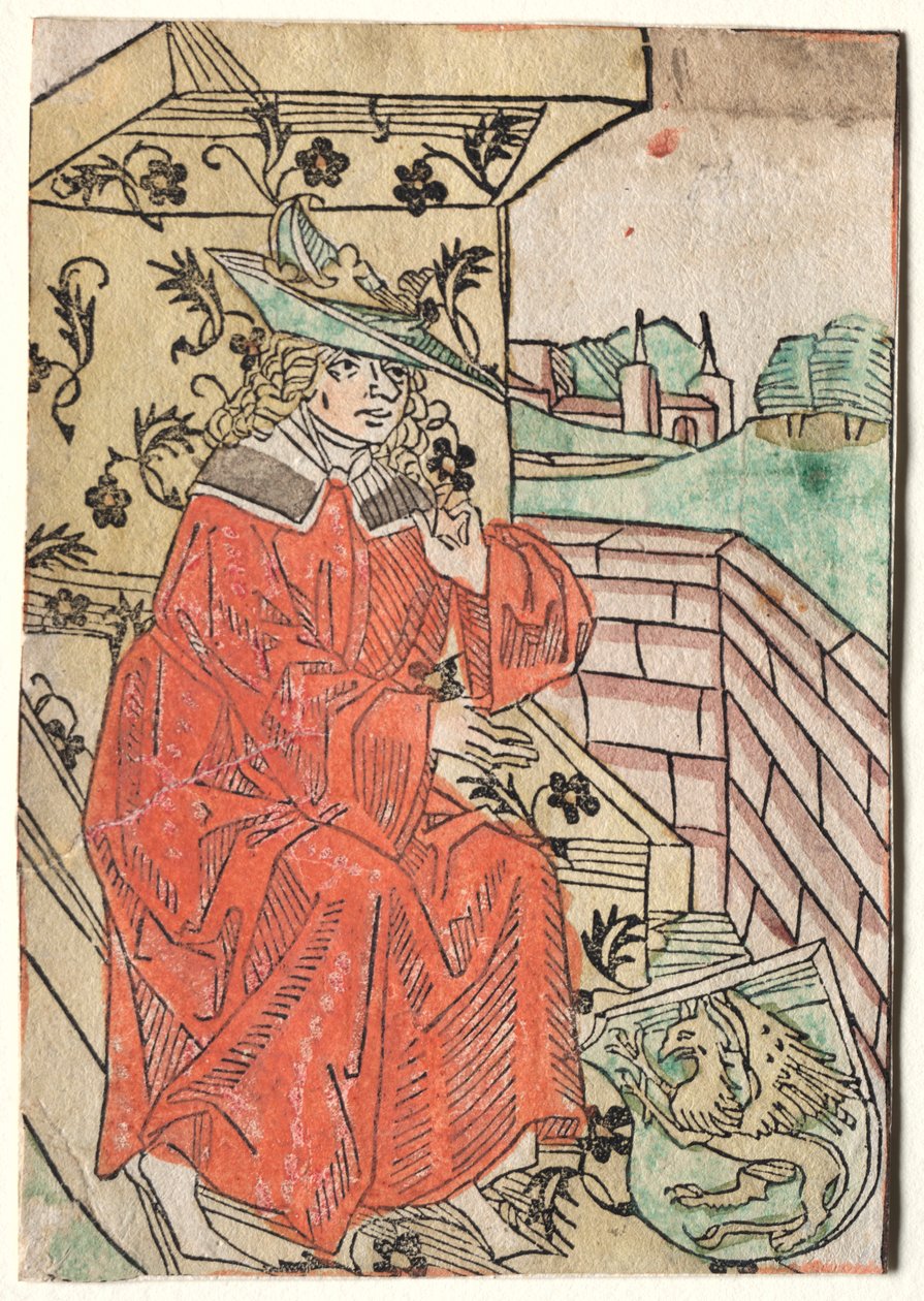 Hartlibs Alexander: Alexander Zittend op Troon, 1400s door Unbekannt