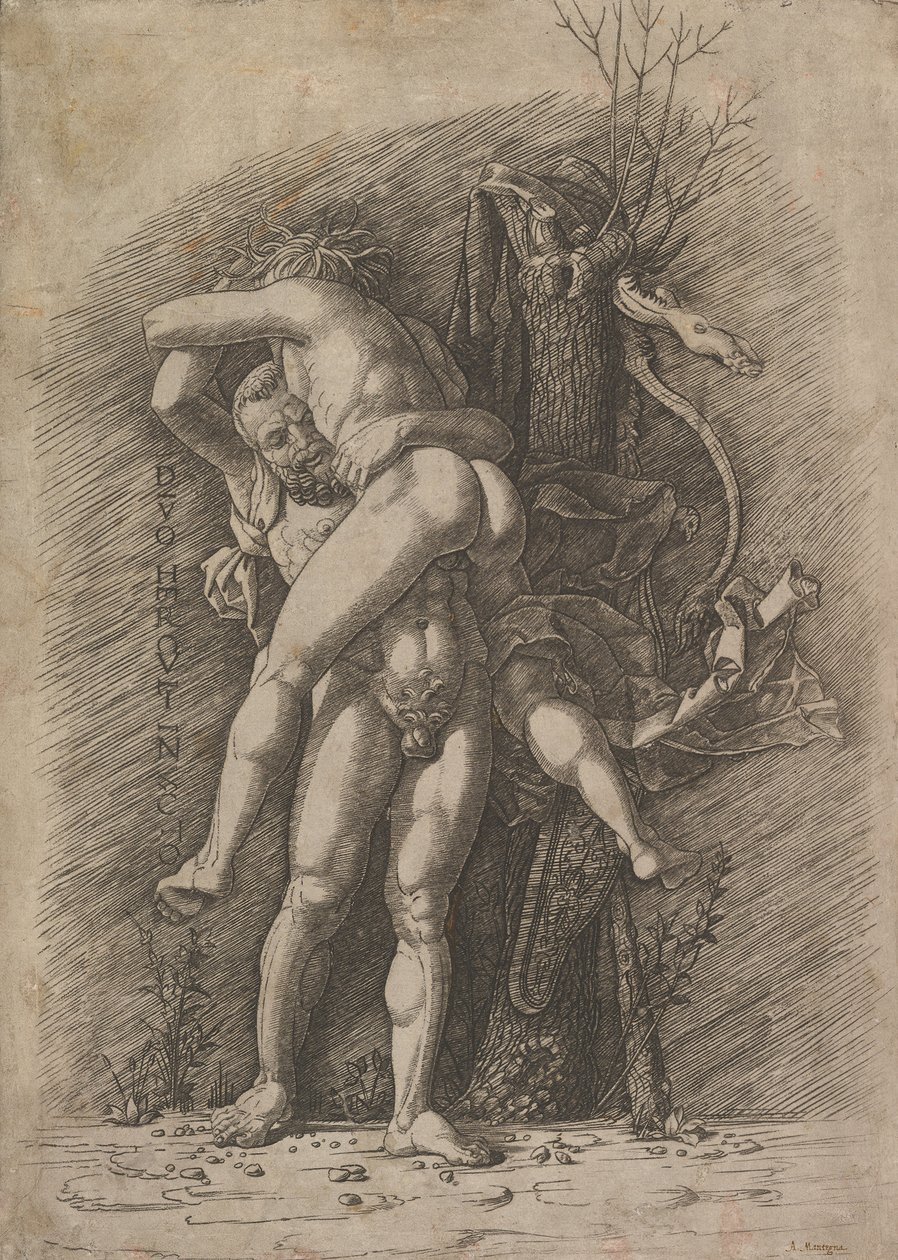 Hercules en Antaeus door Unbekannt