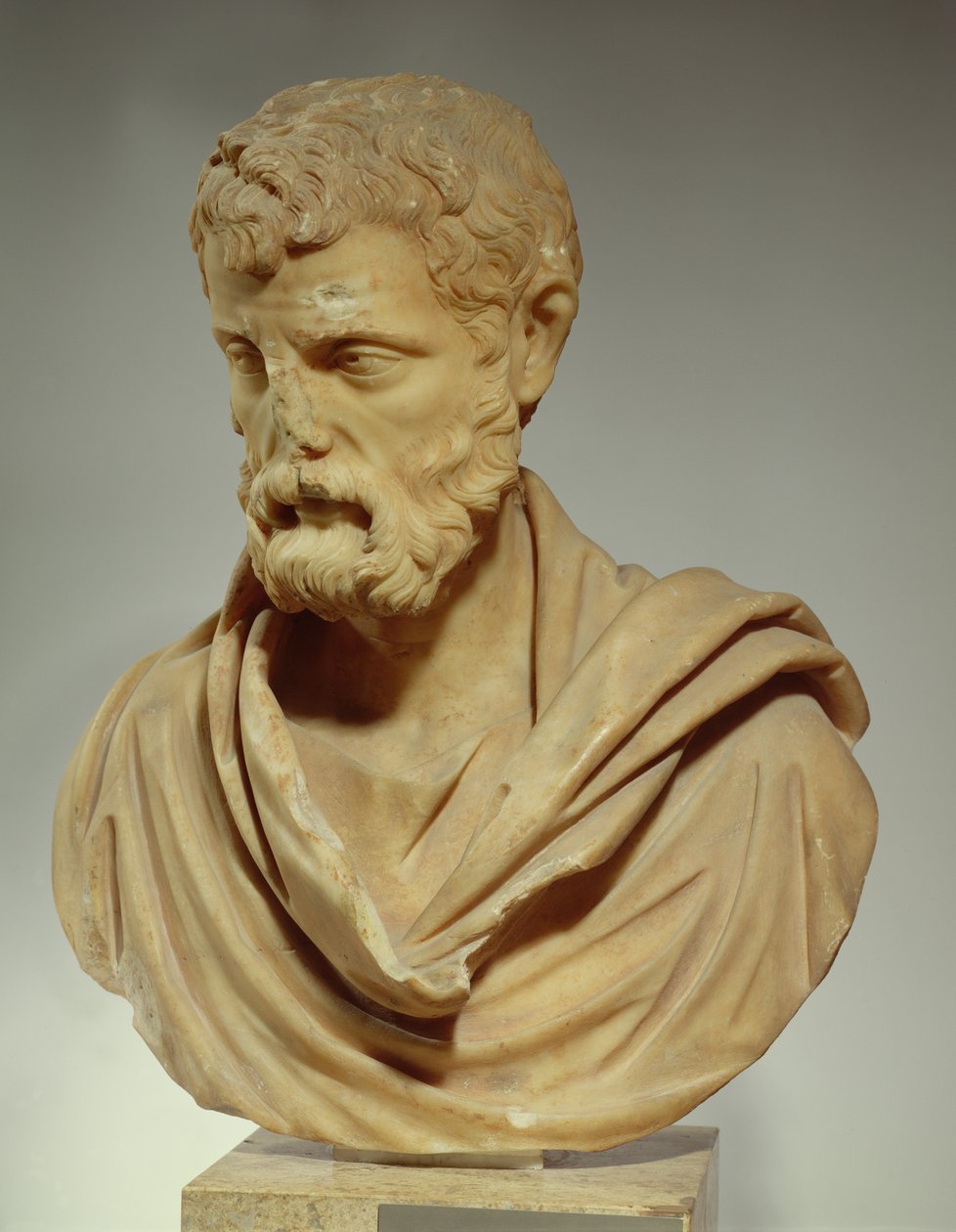 Herodes Atticus, marmeren hoofd, Romeins door Unbekannt