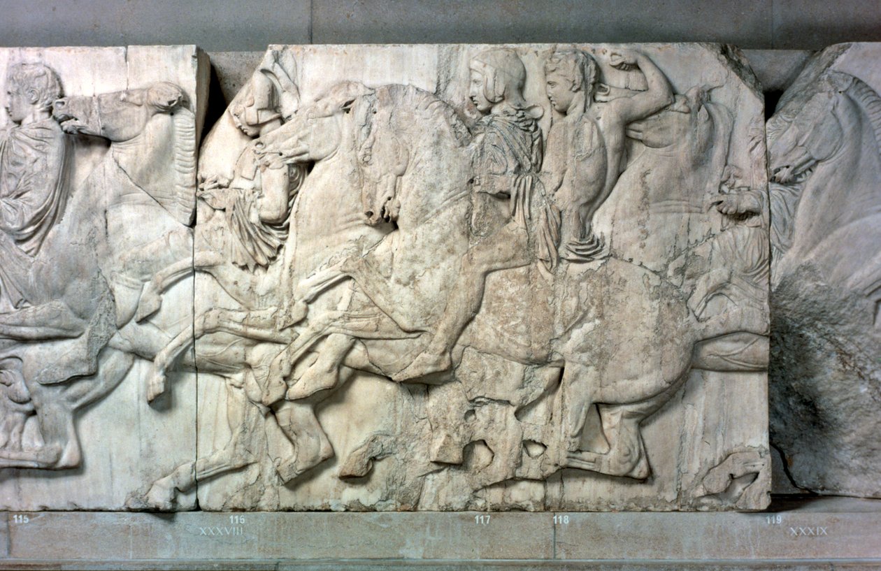 Ruiters van het Parthenon fries, 447-432 v.Chr. door Unbekannt