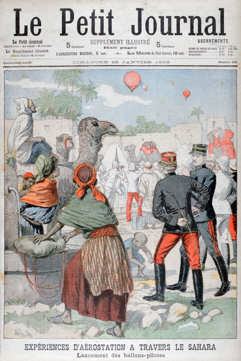 Heteluchtballonnen die de Sahara oversteken, 1903 door Unbekannt