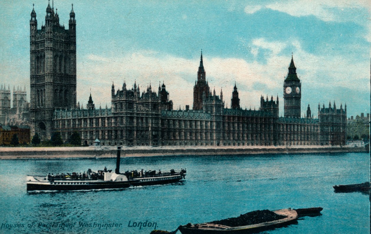 Houses of Westminster, Londen, 1907 door Unbekannt