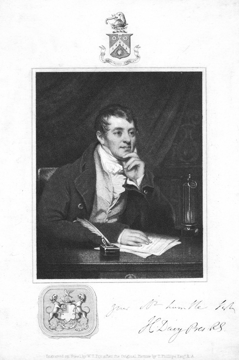 Humphry Davy, Engelse chemicus, 1821 door Unbekannt