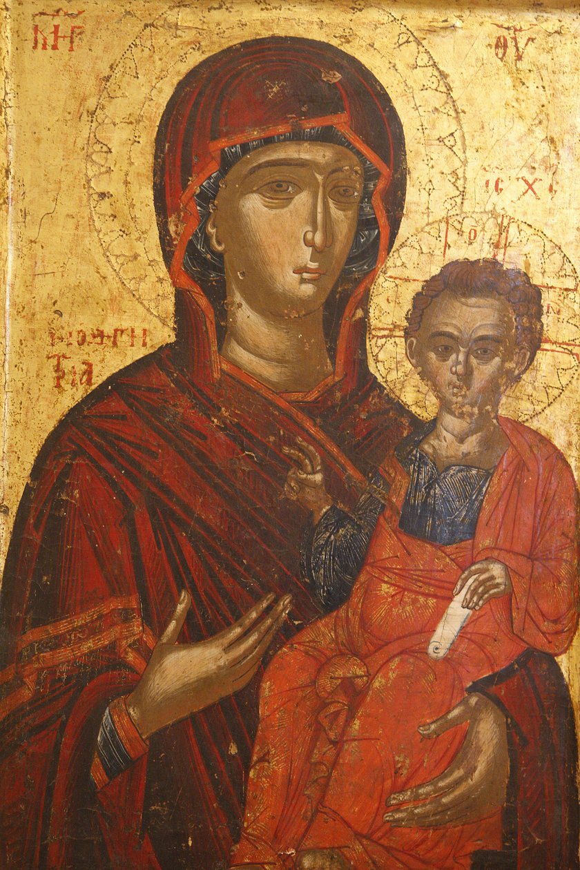 Icoon: Sta Maria Hodigitria (16e eeuw), Berat, Albanië door Unbekannt