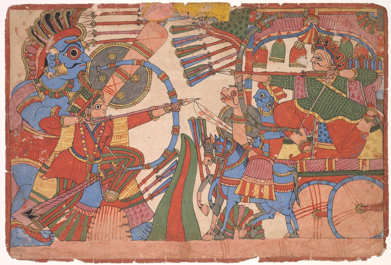 Illustratie bij de Mahabharata, ca. 1800 door Unbekannt