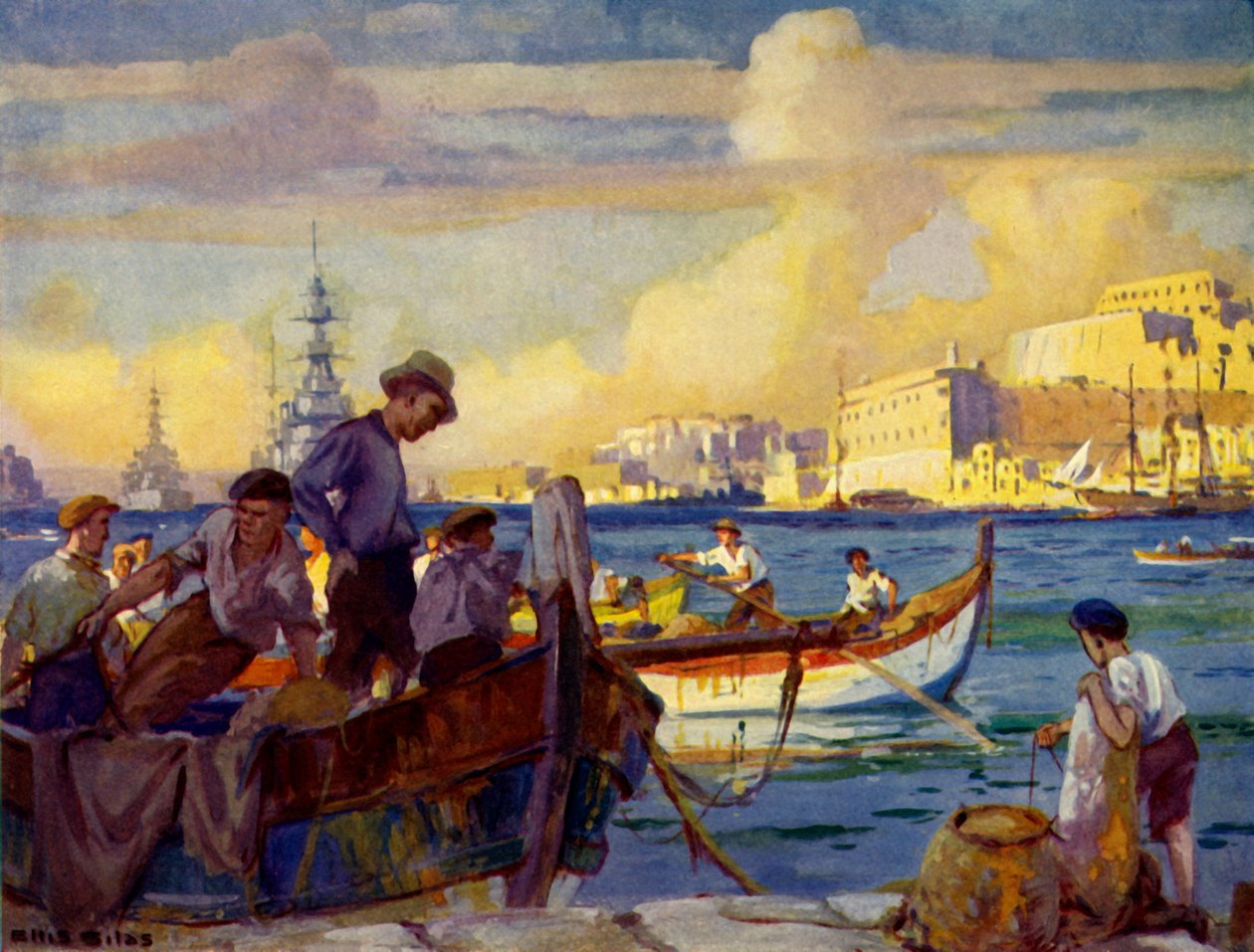 In de Grote Haven van Valletta, Malta, c1948 door Unbekannt