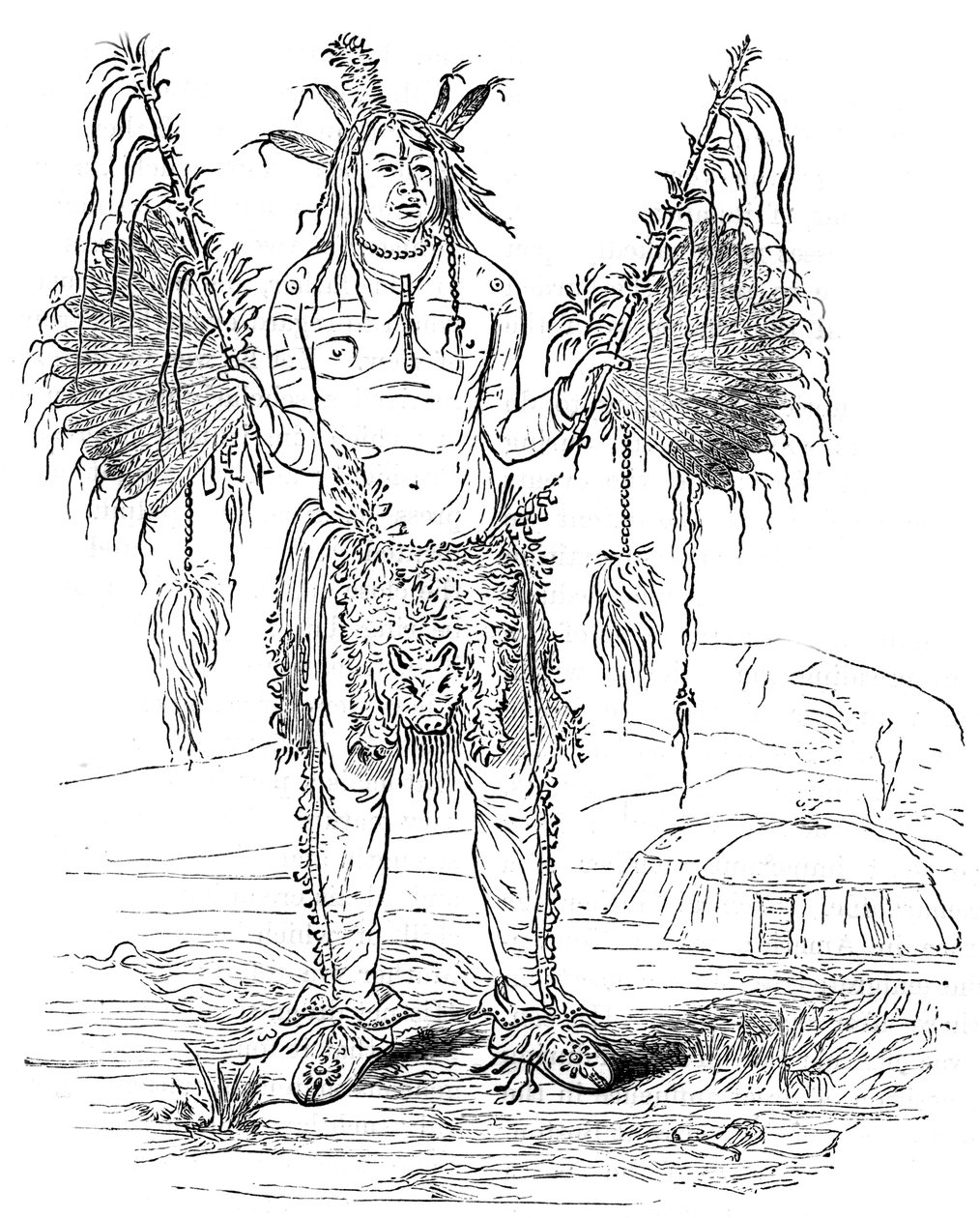 Indiaanse medicijnman, ca. 1700 door Unbekannt