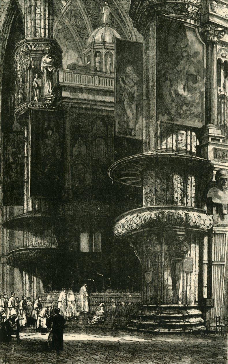 Interieur van de kathedraal van Milaan, 1890 door Unbekannt