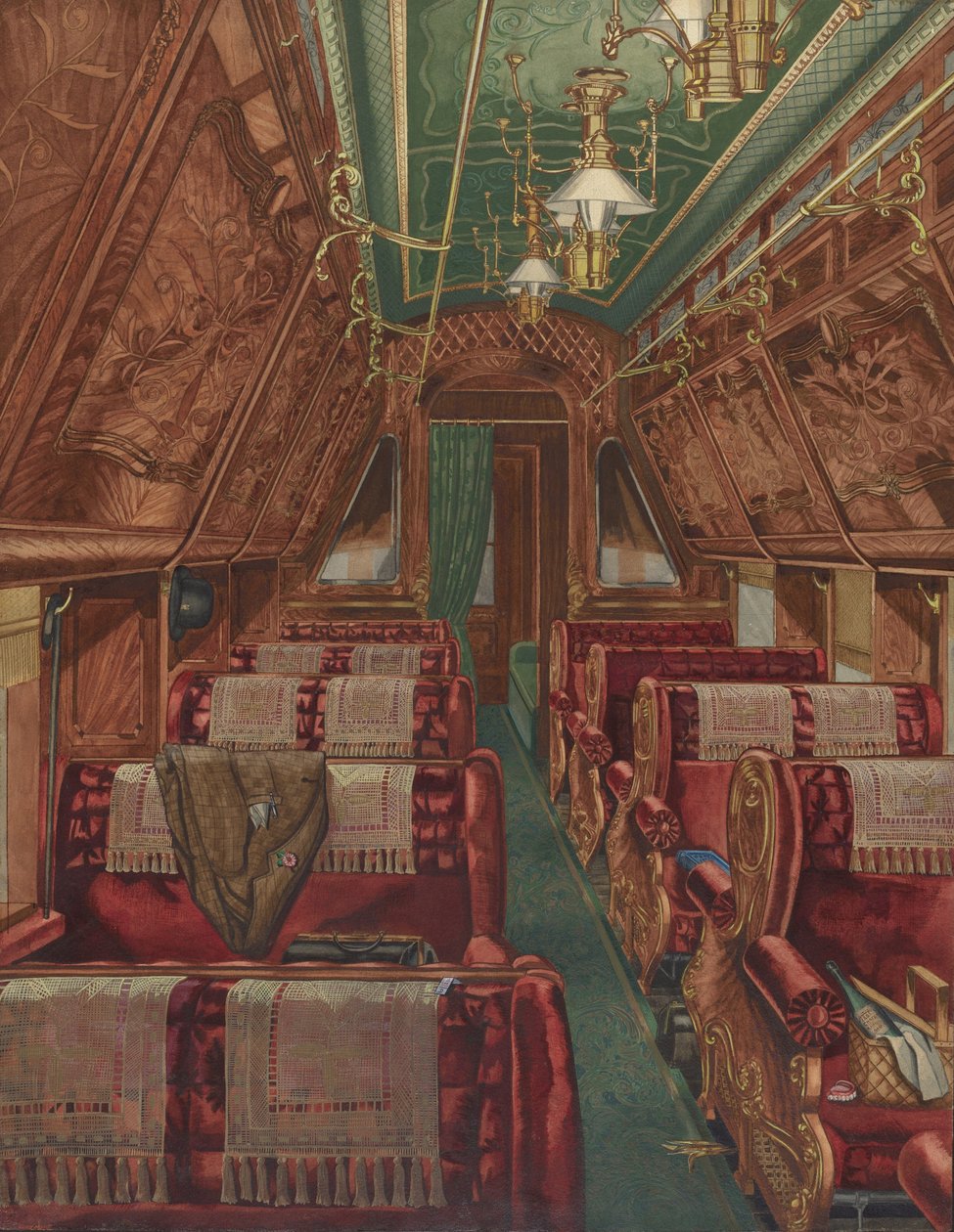 Interieur van Pullman Coach, 1888, 1935-1942 door Unbekannt