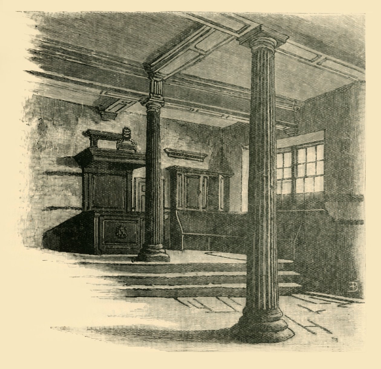 Interieur van de Grammar School door Unbekannt