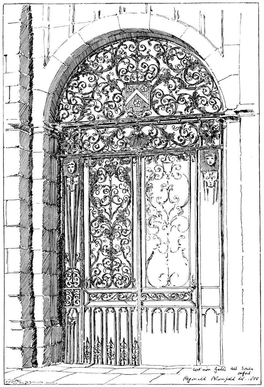IJzeren poorten All Souls, Oxford, 1899 door Unbekannt