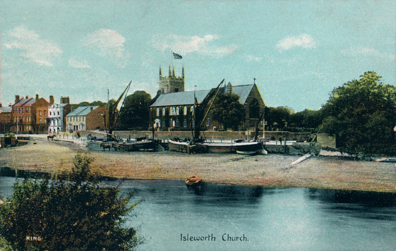 Isleworth Kerk, Londen, ca. 1905 door Unbekannt