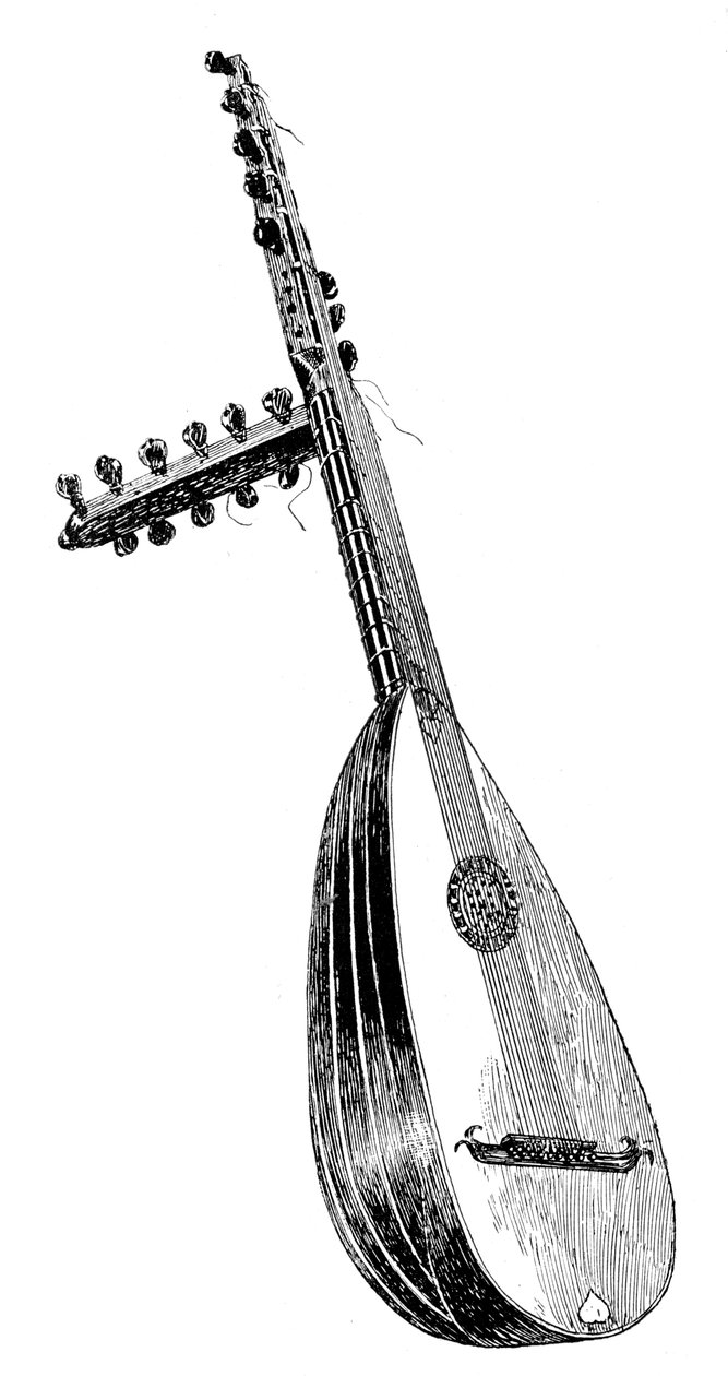 Italiaanse theorbo, 16e eeuw door Unbekannt