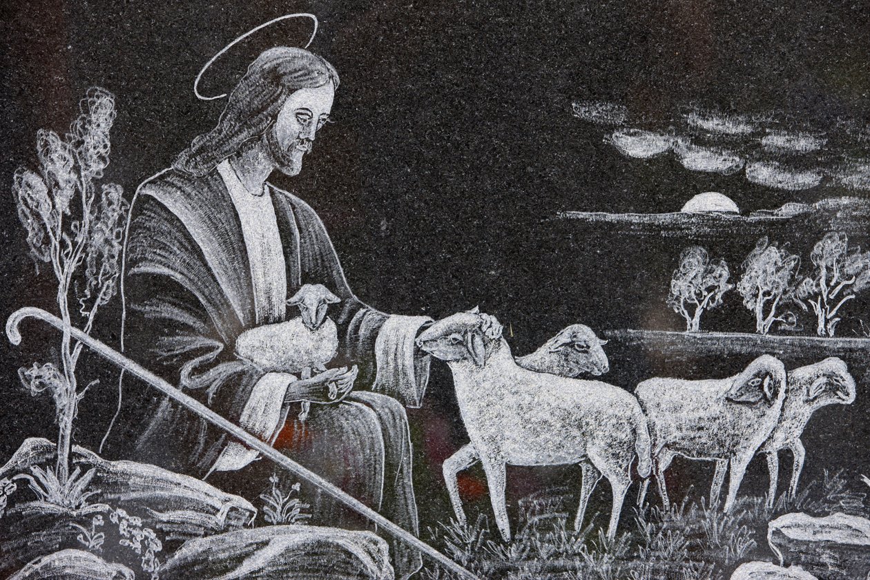 Jezus de goede herder, Saint-Nicolas de Veroce, Frankrijk door Unbekannt