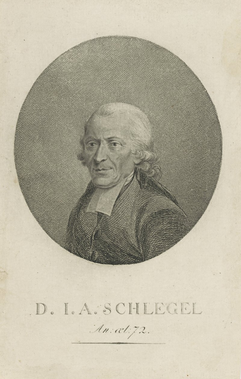 Johann Adolf Schlegel 1721-1793, ca. 1800 door Unbekannt
