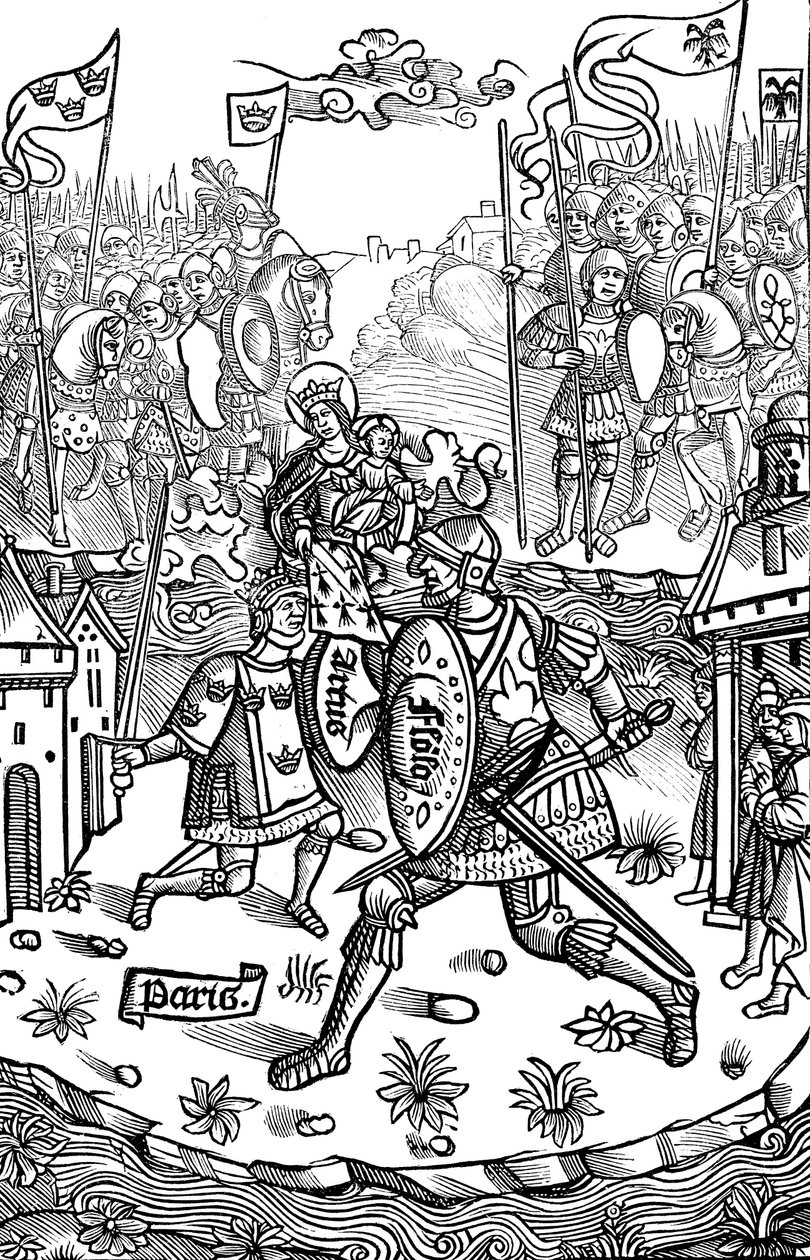 Koning Arthur vecht tegen een reus, 1514 door Unbekannt
