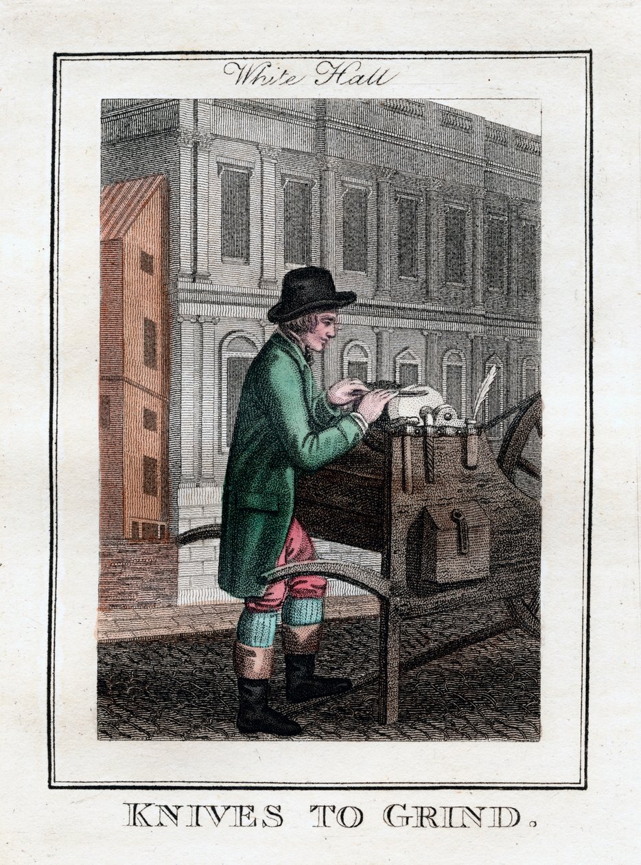 Messen slijpen, Whitehall, Londen, 1805 door Unbekannt