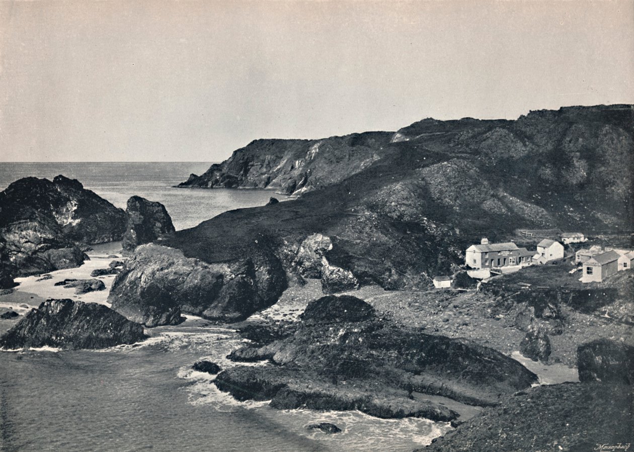 Kynance Cove - De baai en het dorp, 1895 door Unbekannt