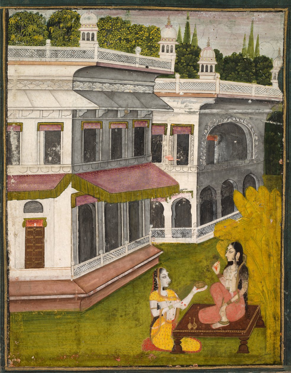 Dame en haar vertrouwelinge, ca. 1800 door Unbekannt