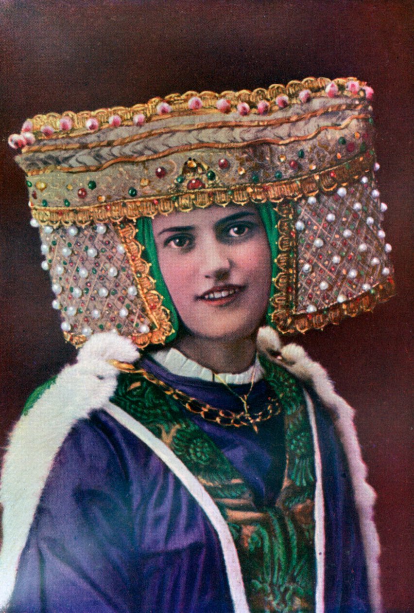 Dameshoofdtooi, 14e eeuw, 1910 door Unbekannt