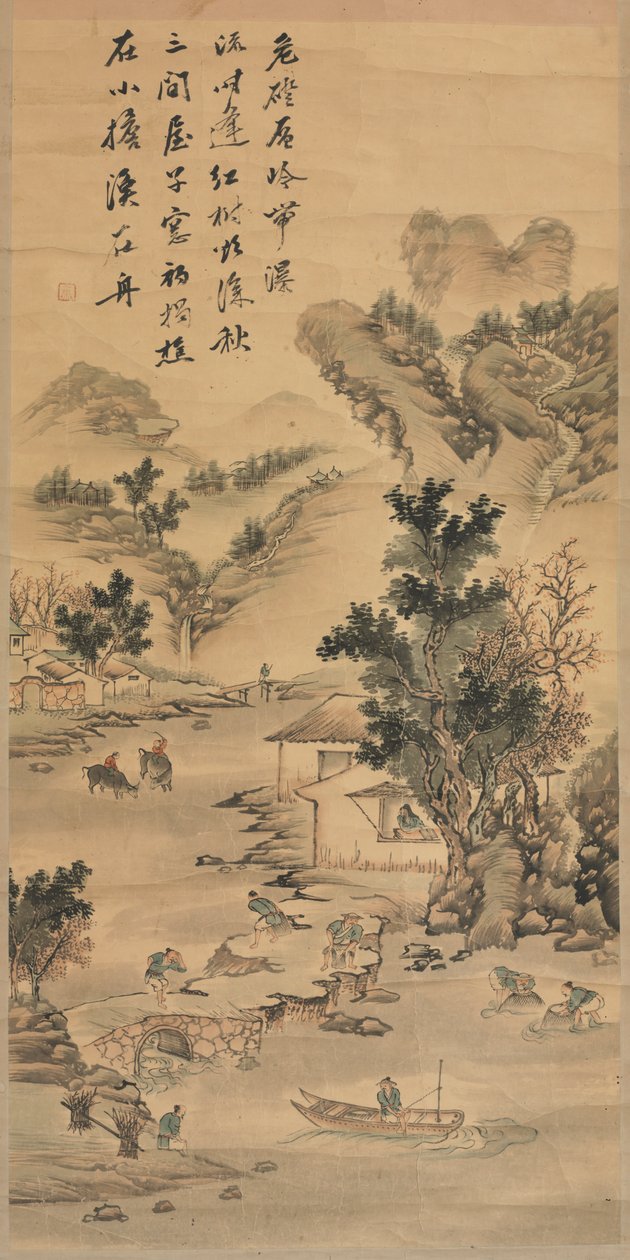 Landschap, 1800s door Unbekannt