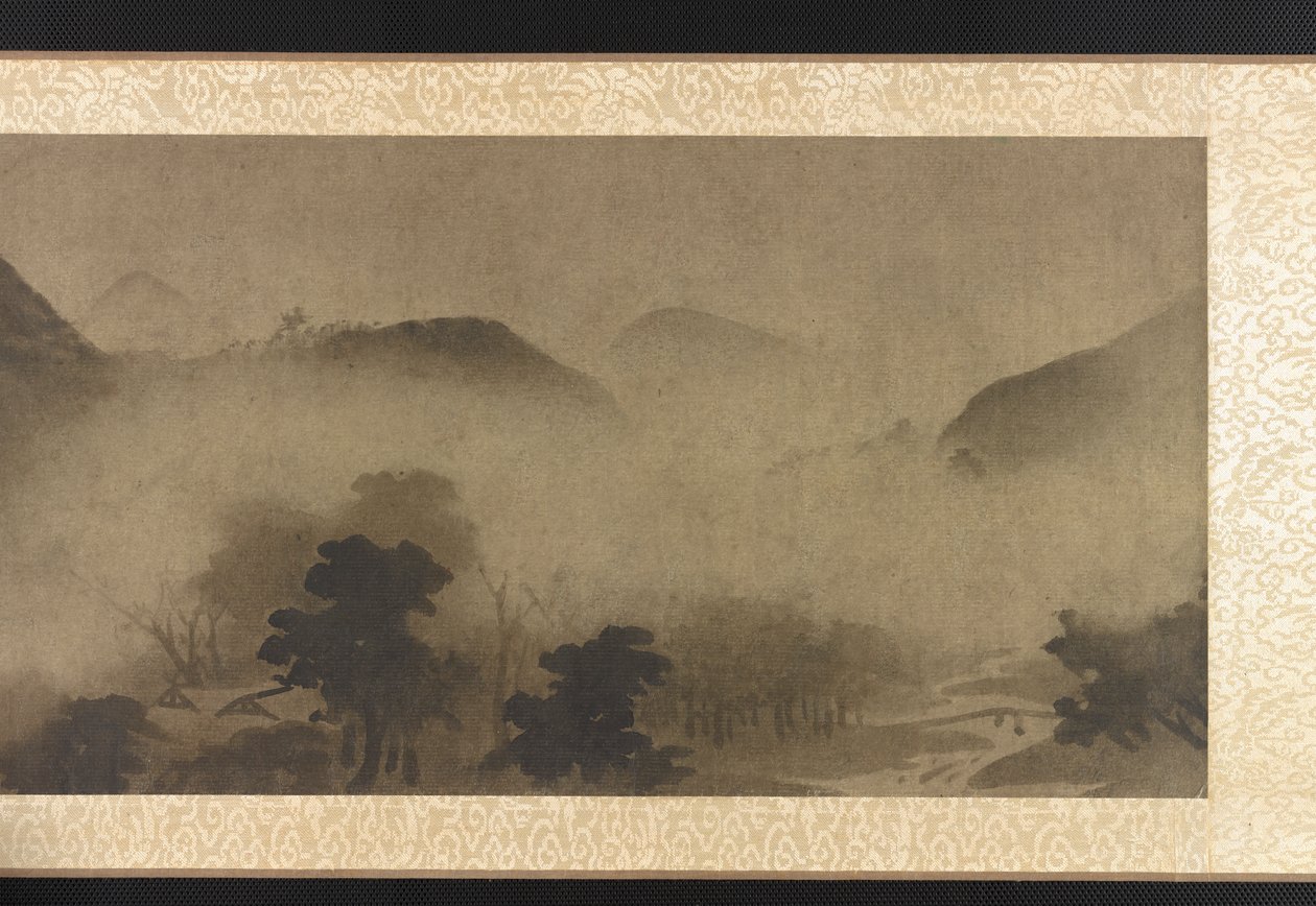 Landschap: bergen in mist door Unbekannt
