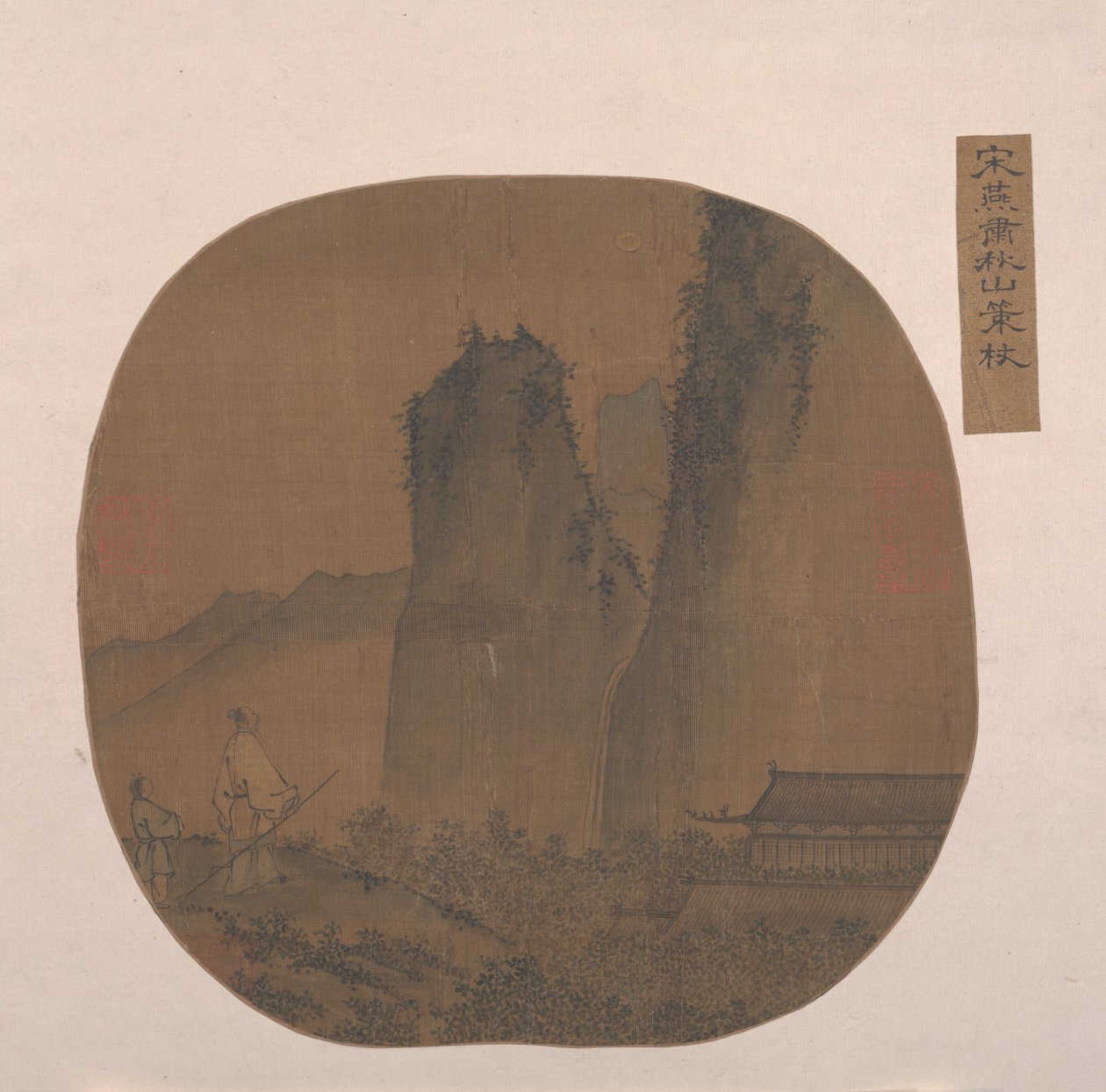 Landschap met tempel door Unbekannt