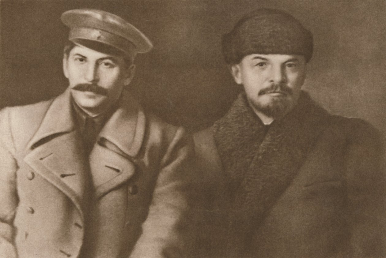 Lenin en Stalin, maart 1919, 1939 door Unbekannt