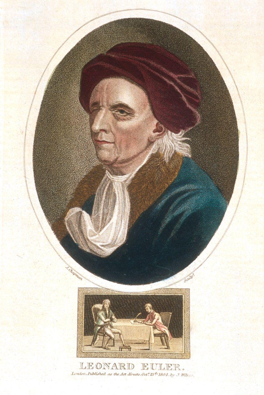 Leonhard Euler 1707-1783, Zwitserse wiskundige, 1801 door Unbekannt