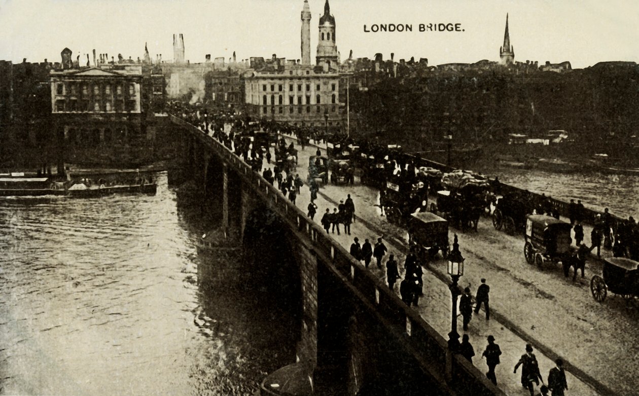 London Bridge, eind 19e-begin 20e eeuw door Unbekannt