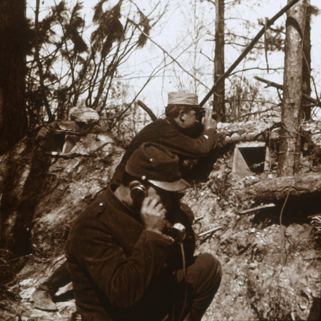 Uitkijkpost, Bois-le-Prêtre, Noord-Frankrijk, ca. 1914-1915 door Unbekannt