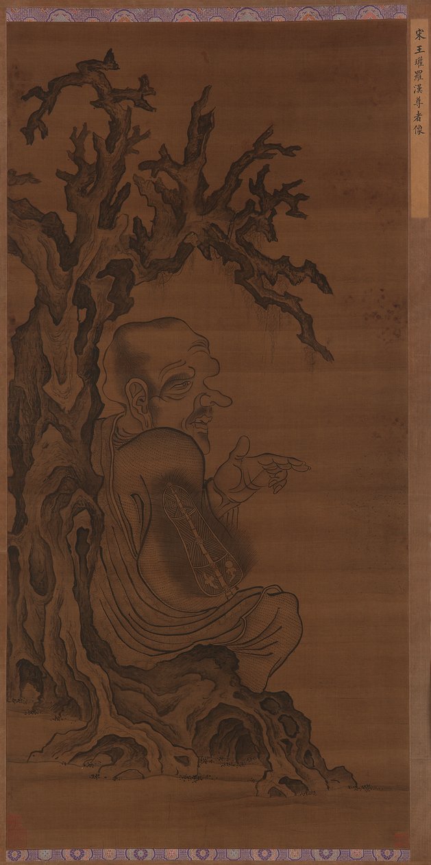 Luohan zittend onder een boom, Ming dynastie, 1368-1644 door Unbekannt