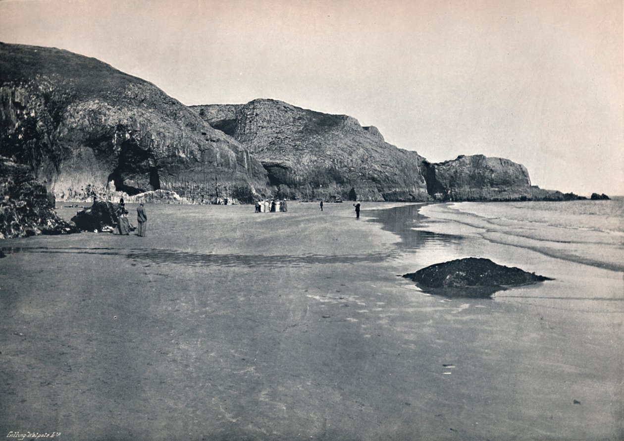 Lydstep - De Kliffen en het Strand, 1895 door Unbekannt