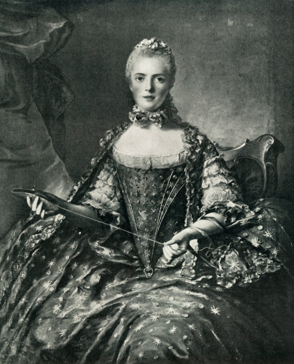 Madame Adélaïde aan het kantklossen, 1756 door Unbekannt