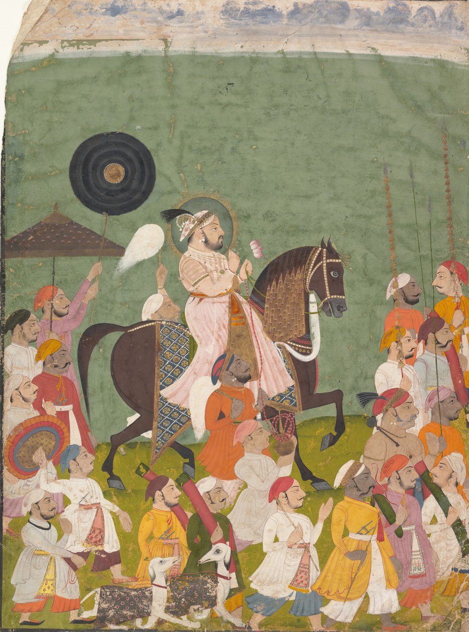 Maharana Jagat Singh II in processie, ca. 1745 door Unbekannt
