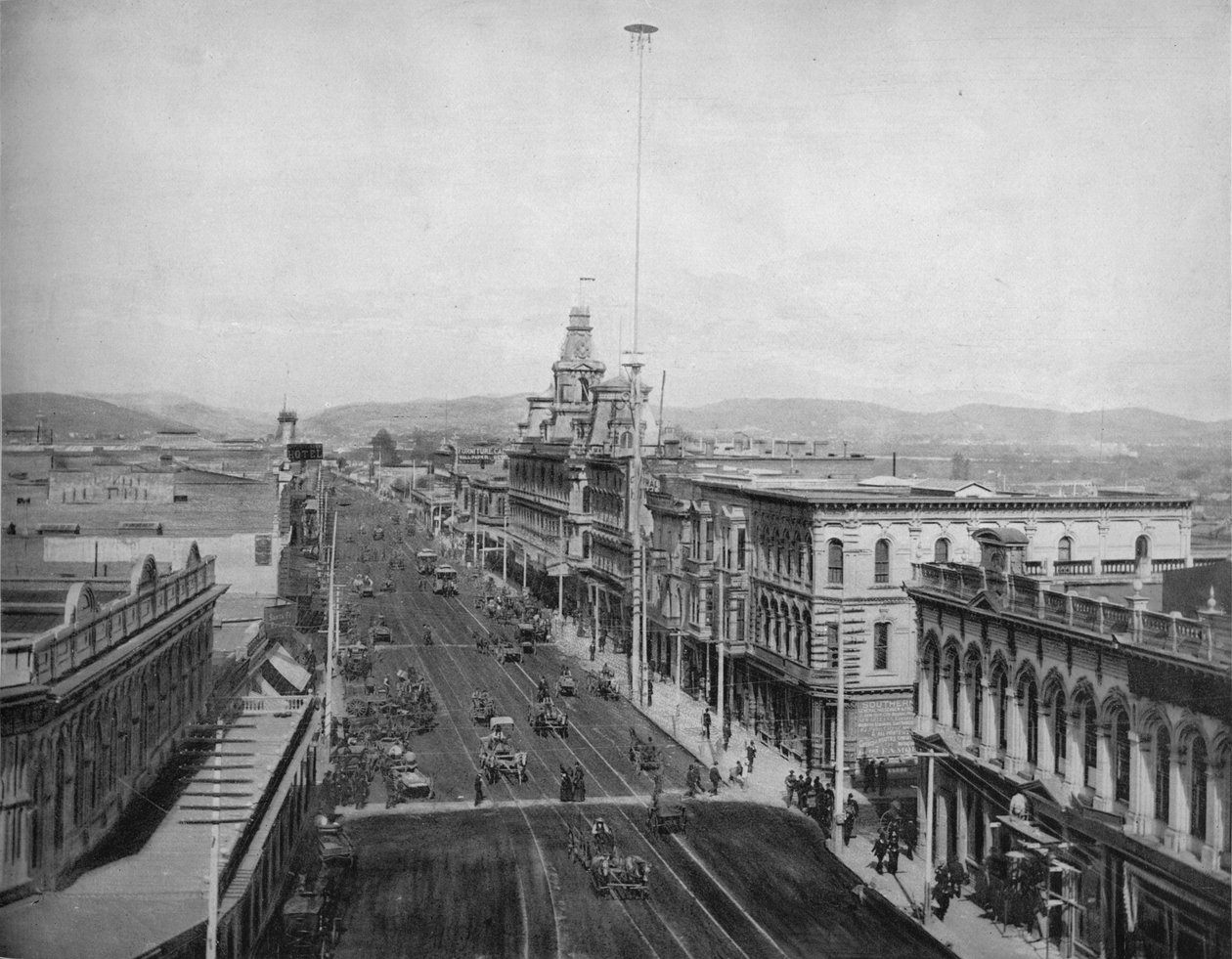 Main Street, Los Angeles, Californië, ca. 1897 door Unbekannt