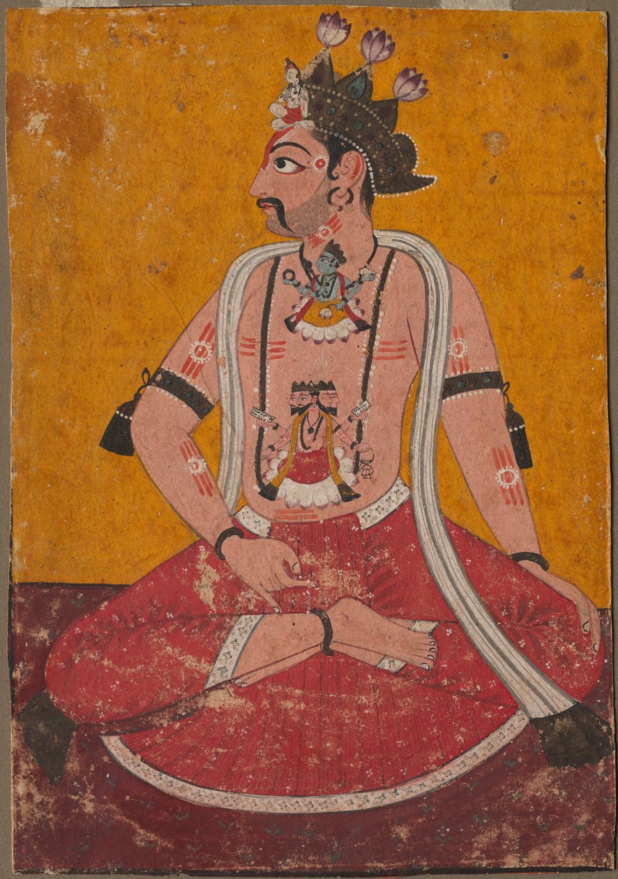 Man Dhata in Yogi-positie, ca. 1690-1700 door Unbekannt
