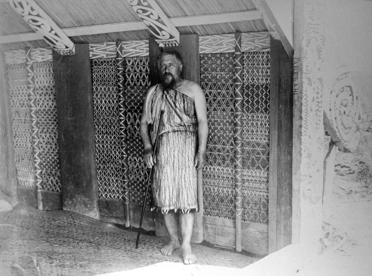 Maori gemeenschappelijke hut, Nieuw-Zeeland, 1899 door Unbekannt