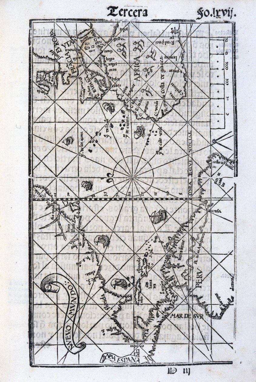 Kaart van Europa, Afrika en de Amerika