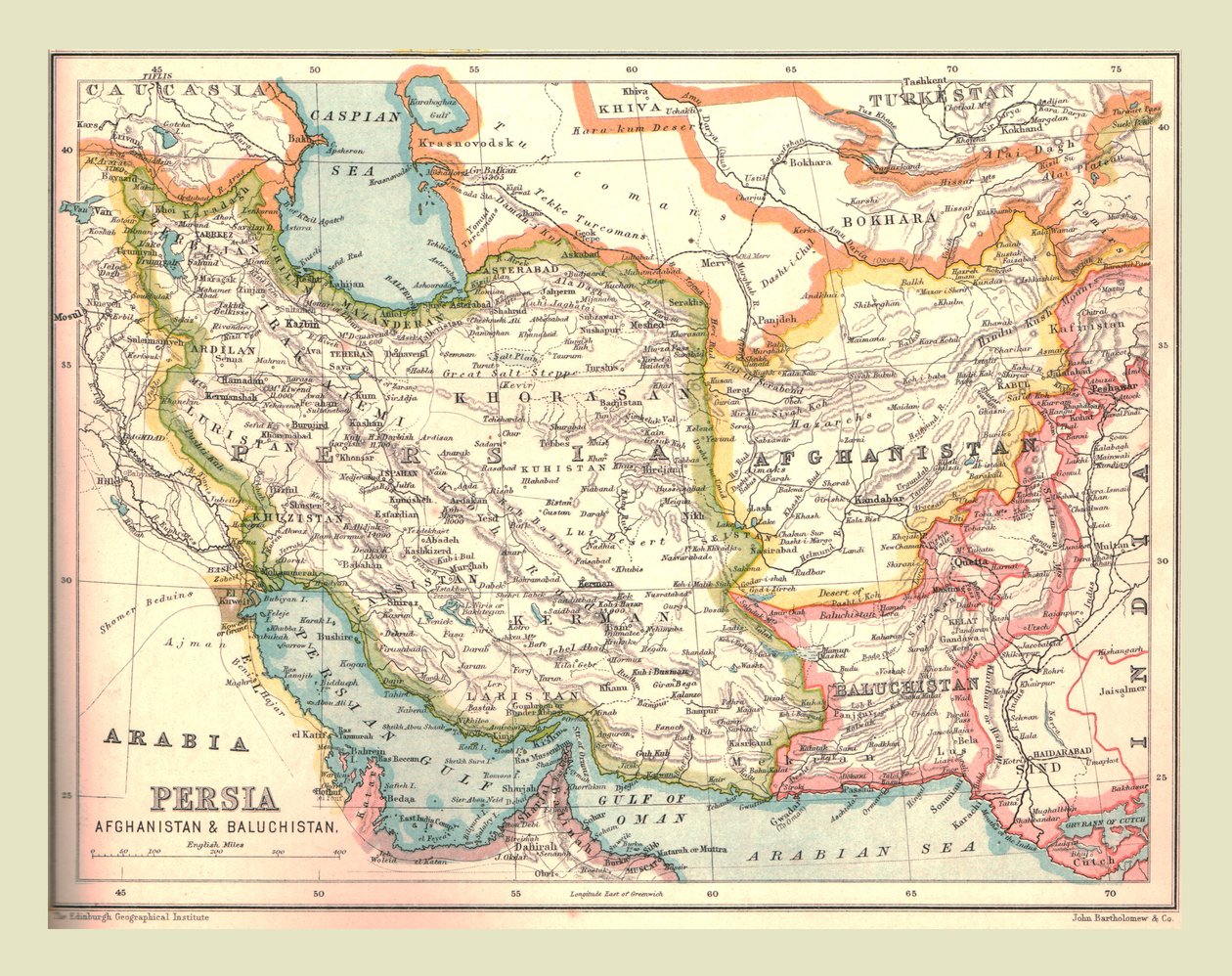 Kaart van Perzië, 1902 door Unbekannt