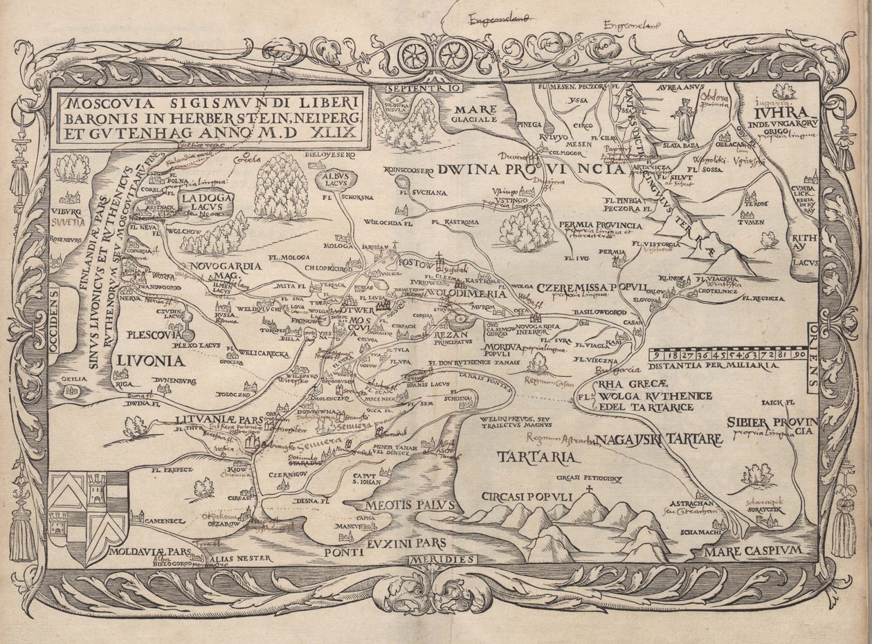 Kaart van Rusland Uit: Rerum Moscoviticarum commentarii.., 1556 door Unbekannt