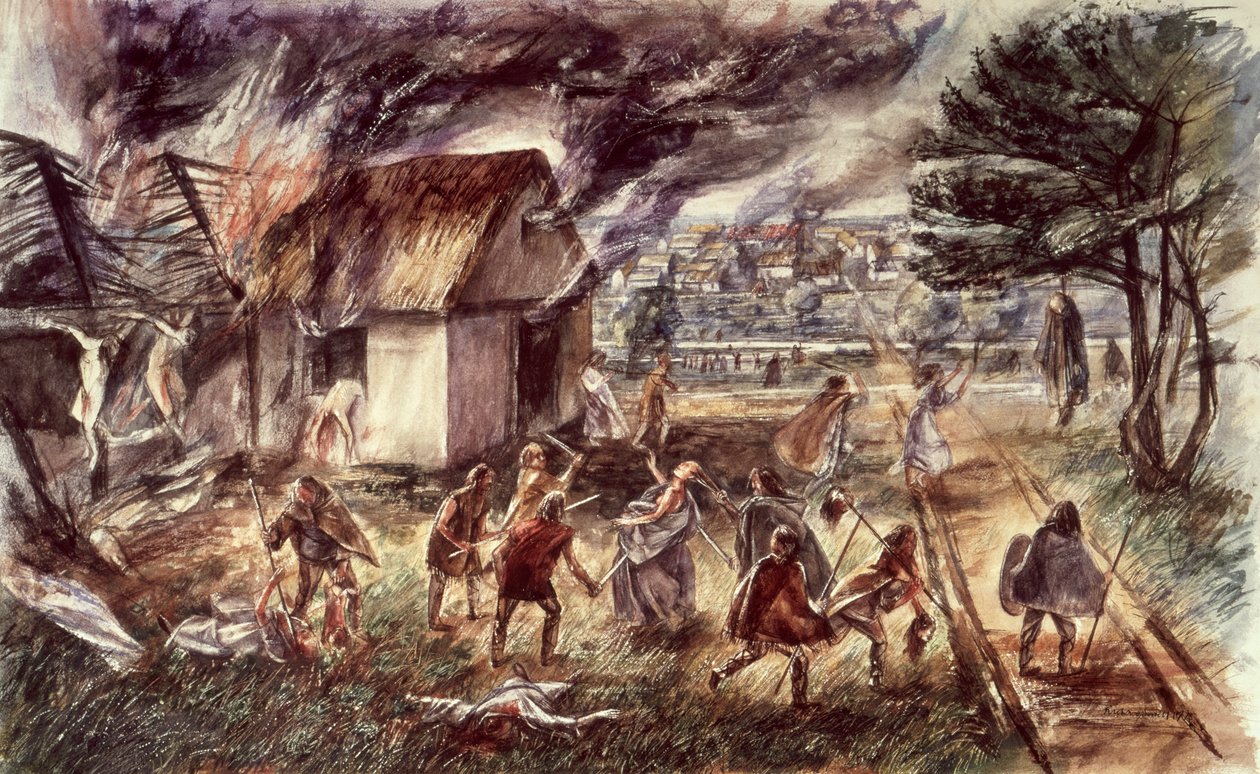 Bloedbad in Londinium, 60 AD door Unbekannt